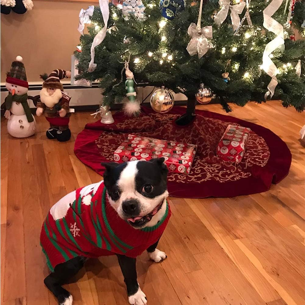 Dog Snow Sweaters - Xmas, Holiday & New Year Sweaters for Small Dog and Cat (Snowman, L)