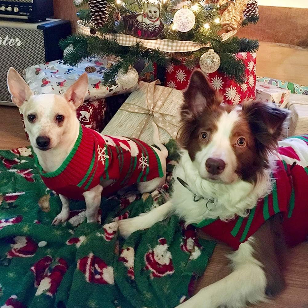 Dog Snow Sweaters - Xmas, Holiday & New Year Sweaters for Small Dog and Cat (Snowman, L)