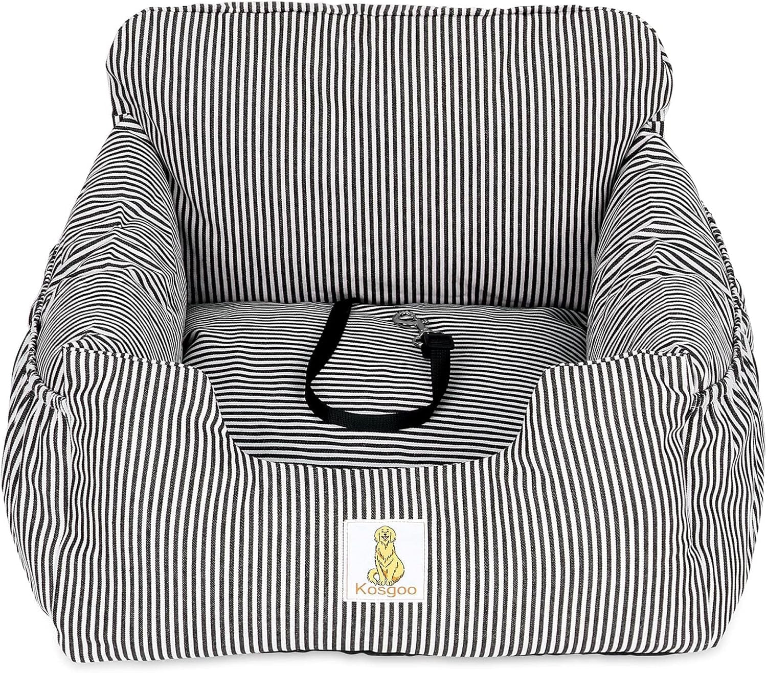 Dog Car Seat for Small Dogs,Fully Detachable and Washable Puppy Dog Booster Seats with Storage Pockets and Clip-On Safety Leash,Non-Slip Base Dog Bed Dual-Use for Car and Home (Black)