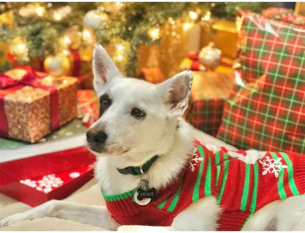 Dog Snow Sweaters - Xmas, Holiday & New Year Sweaters for Small Dog and Cat (Snowman, L)