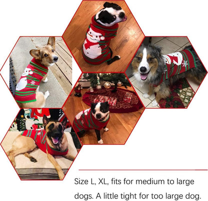 Dog Snow Sweaters - Xmas, Holiday & New Year Sweaters for Small Dog and Cat (Snowman, L)