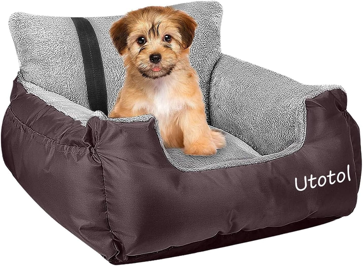 Dog Car Seats with Dog Seat Belt, Washable Dog Booster Pet Car Seat for Small Dogs, Anti-Slip Dog Travel Car Dog Bed for Car Front or Back Seat, Adjustable Safety Buckle, Storage Pockets